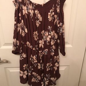 Off the shoulder floral romper